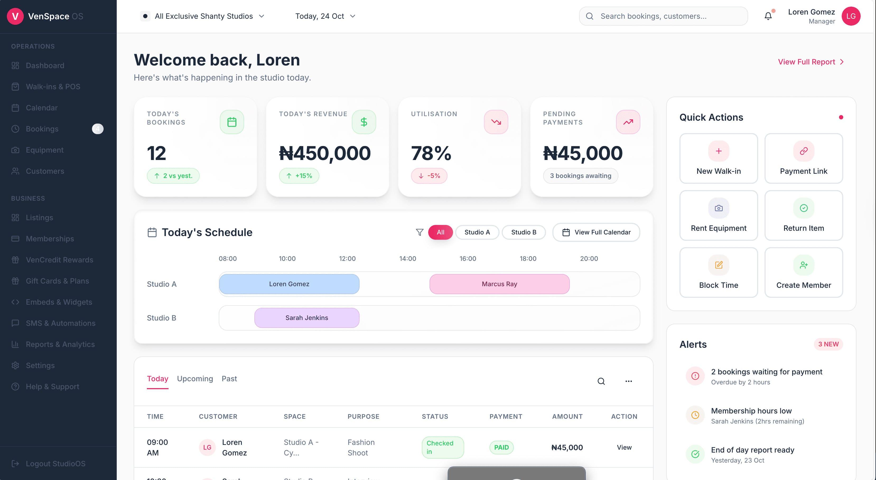 SpaceOS Dashboard